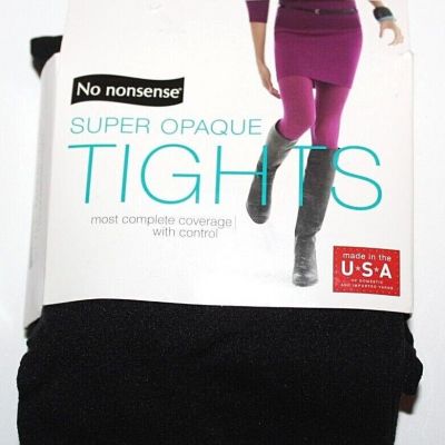 No nonsense Women's Black Super Opaque Control Top Tights - Pick Your Size (M/L)