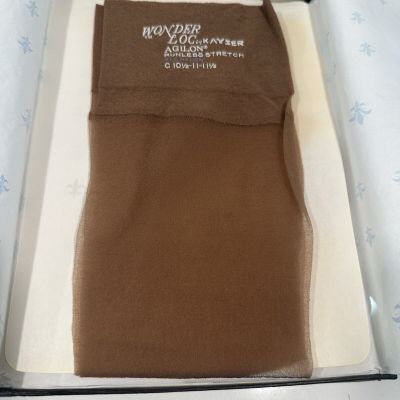 VINTAGE Kayser Hose-Wonderloc Stretch-Honeysweet-Seamless-Sz10.5/11L C 3pk *NEW