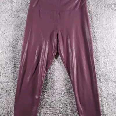 Zyia Plum Metallic Plus Light N Tight High Rise Leggings Size 16-18