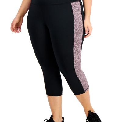 allbrand365 designer Womens Activewear Plus Size Colorblock Capri Leggings,2X