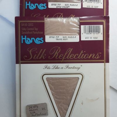 VTG Hanes Silk Reflections Pantyhose EF Control Top  2 Pairs 717.           (75)