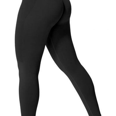 YEOREO V Waist Workout Leggings for Women Amplify Butt Lifting Small, Black