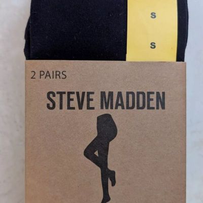 Steve Madden - Ladies Women's Microfiber Opaque Tights - 2 Pairs - Size Small S