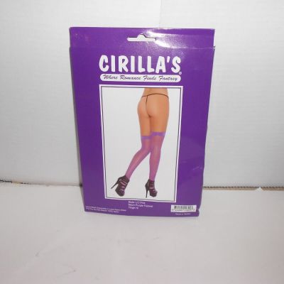 CIRILLA'S NEON PURPLE  FISHNET THIGH HIGH STOCKINGS -100perc NYLON-NIP-Lot Of 4-15C