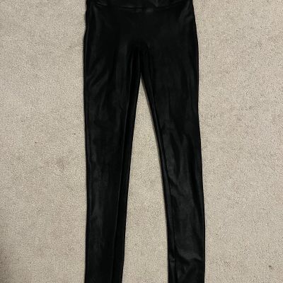 Spanx Women's Leggings Faux Leather Black Size Small #2437 Athleisure