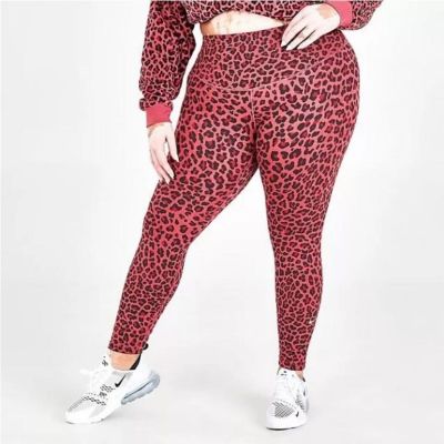 Nike Dri-Fit One Mid-Rise All-Over Glitter Leopard Print Leggings Size 1X