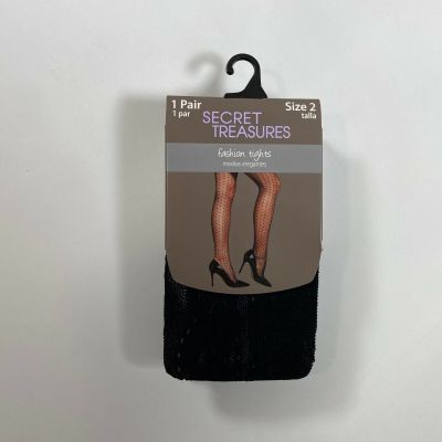 Secret Treasures Black Alluring Fashion Tights (1 Pair) NEW! NWT