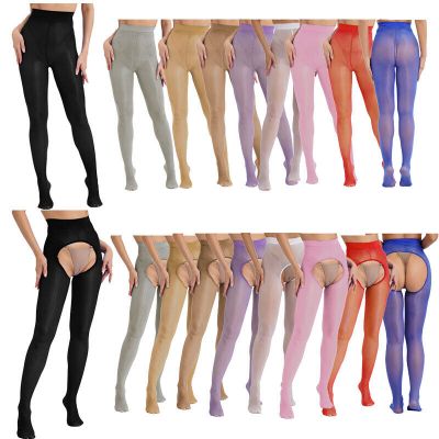 Womens Pantyhose Open Crotch Tights Sheer Bodystocking Control Top Underwear