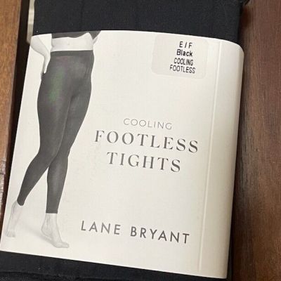 Lane Bryant Plus Size E/F Black Cooling Footless Tights NWT