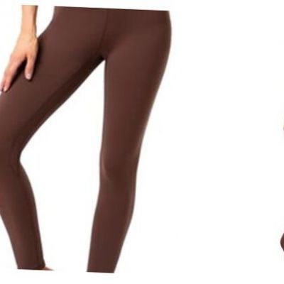 Women's Ultra Soft High Waisted Seamless Leggings Tummy X-Small Brown Stone