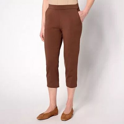 Susan Graver Weekend Premium Stretch Leggings Classic Brown Size 2X A302646