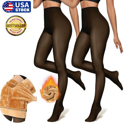 2× Thick Thermal Double Lined Stretch Tights Women Winter Fleece Pantyhose USA