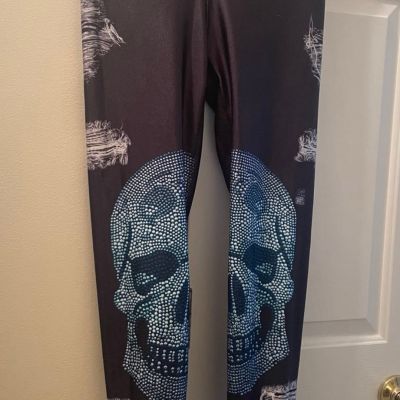 Terez Women’s Skull Printed Leggings Sz Large