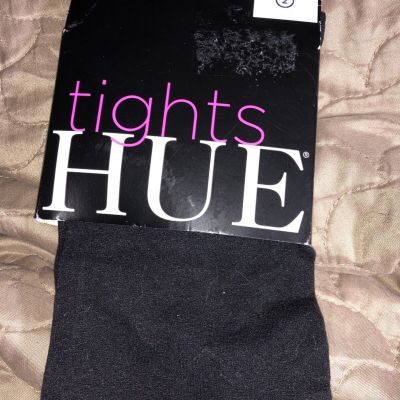 NEW Hue Ultimate Opaque Control Top Tights 1 Pair Black Size 2    5792