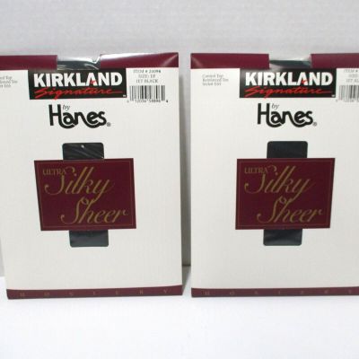 Signature Hanes Ultra Silky Sheer Pantyhose Control Top Plus Size EF X 2