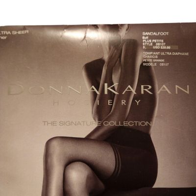 DONNA KARAN HOSIERY SIGNATURE COLLECTION ULTRA SHEER SANDALFOOT BUFF PLUS PETITE