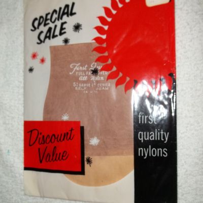 First Quality Seamed Nylon Stockings 10 1/2 34 Inch L