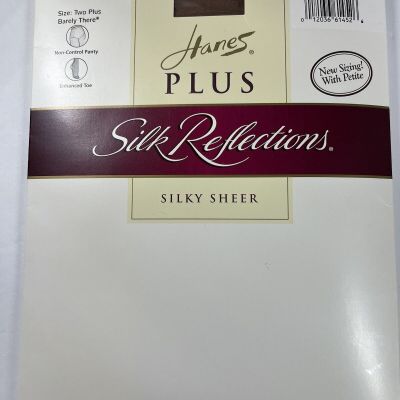 Hanes Plus 00P15 Silk Reflections Silky Sheer Size 2 Plus Color Barely There