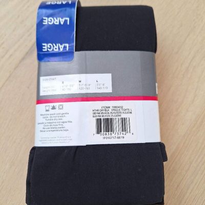 New Yummie by Heather Thomson Smooth Seam Opaque Tights 2 Pack Black Grey Large