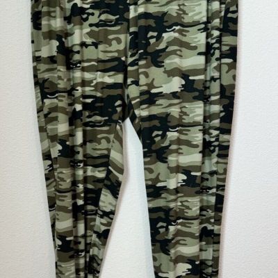 Bobbie Brooks Women's High Rise Green Camo Leggings Pull On Size 2X