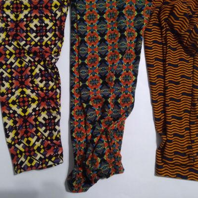 3 pair of LulaRoe leggings multicolor Sz Tall & Curvy