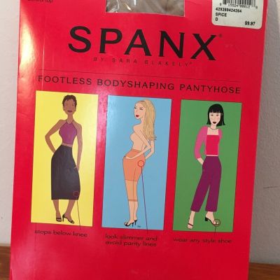 Spanx Footless Body Shaping Pantyhose Spice Size D Control Top