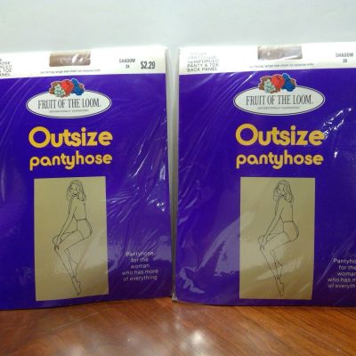 2 Packs of Outsize Reinforced Panty & Toe Back Panel - Shadow 2X