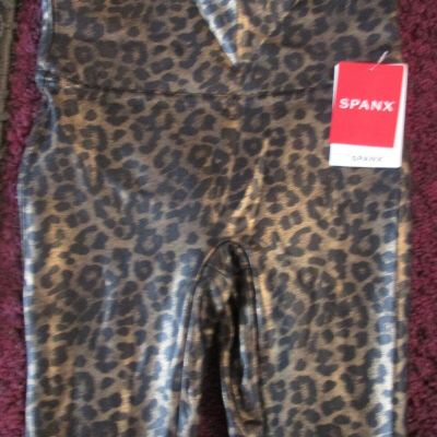 NWTS SPANX LEOPARD DONT FAUX GET LEATHER LEGGINGS SIZE XS