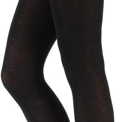 Thick Black Warm Cotton and Wool Pantyhose Thermal Tights size S to M