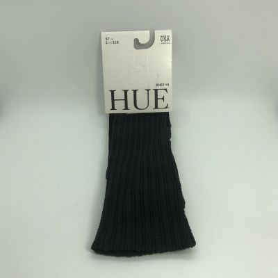 Hue Womens One Size Fits Most Sheer Floral Knee Hi Black 1 Pair (New With Tags)