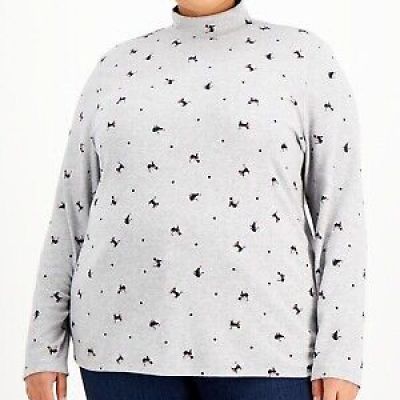 Karen Scott Plus Size Holiday Kitty Top 2X