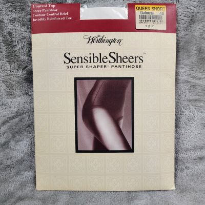 Worthington Sensible Sheers Pantyhose Control Queen Short 100perc Nylon