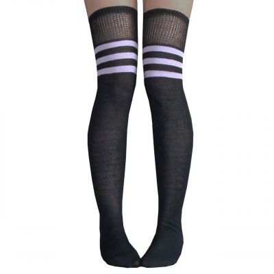 Black & Lilac Thigh Highs