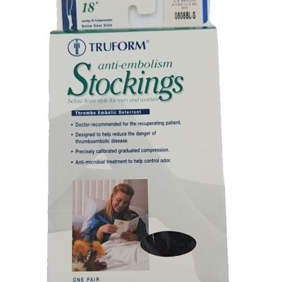 Truform Anti-Embolism Stockings Below Knee Style: 18 mmHg S BLACK