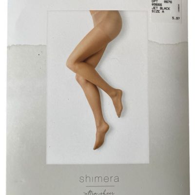 Shimera Ultra Sheer Control Top Pantyhose Size A Jet Black