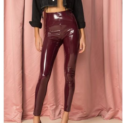 COMMANDO Patent Leggings Maroon Burgundy Liquid Shiny Red {3L35}