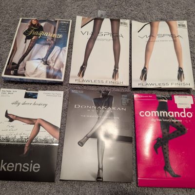 ladies nylon stockings Premium Lot Of 6 Med/ Lg