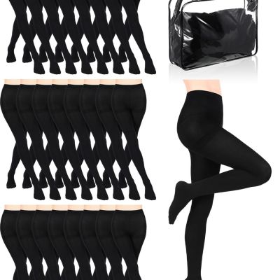 24 Pairs Opaque Control Top Tights for Women 70 Denier Pantyhose Opaque Tights H