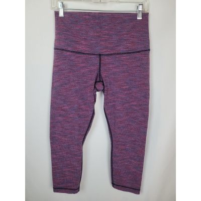 Lululemon Womens Leggings Pink Blue Spacedye Crop Leggings Size Small