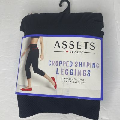 Assets by Spanx Black Cropped Shaping Leggings Ultimate Shaping 1X