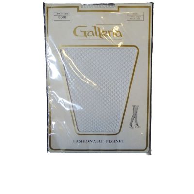 White Fishnet Nylon Pantyhose by Galleria #9001 NEW