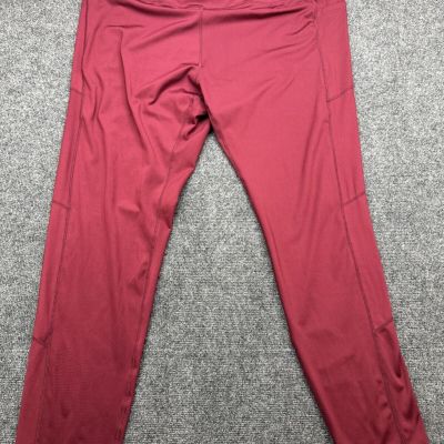 Ashley Spor Leggings Women's Size 22/24 Maroon Ponte Pull-On Pants W/ Pockets