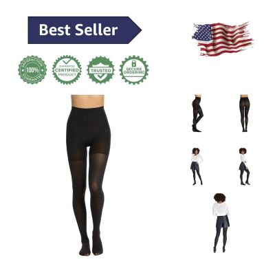 Very Black Tight-End Tights: Comfortable Core Control with Mid-Thigh Shaping