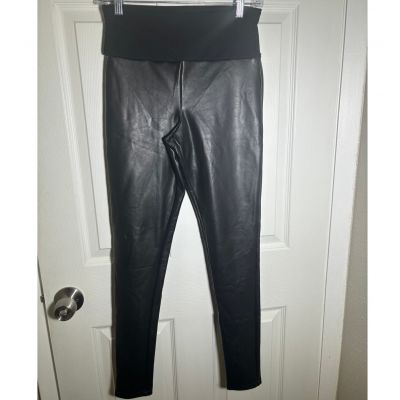 Assets by Spanx 20258R Leggings for Women shiny faux leather Black size M