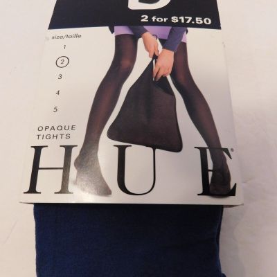 NWT HUE Women's Opaque Tights  Color: Ink   Size2