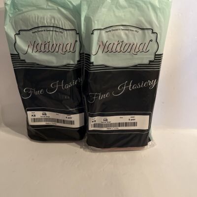 Vintage National Fine Hosiery Knee Highs 12 Pairs New In Pkg. K8 Neutral Beige