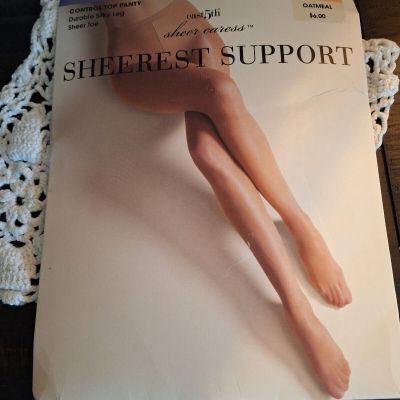 VINTAGE QUEEN SHORT JC PENNY EAST 5TH SHEEREST SUPPORT CONTROL TOP PANTYHOSE NEW