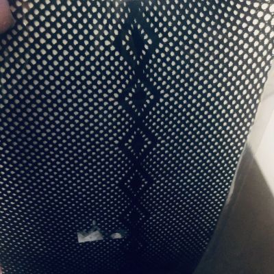 VTG Fishnets with Lace Diamond Stripe Pattern Tights New in Package