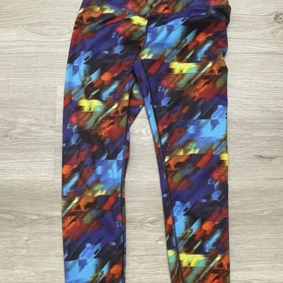 Athleta Colorburst Sonar leggings size small workout athletic yoga pilates