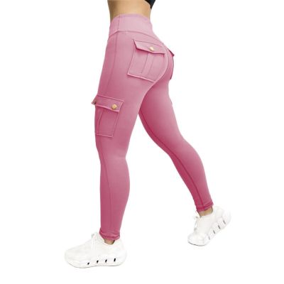 Butt Lifting Leggings Pants with Flap Pockets Workout Cargo Leggings for Women